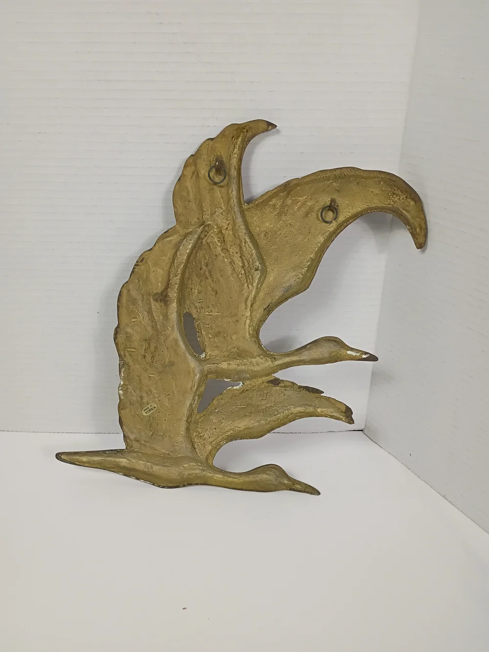Vintage Large Brass Flying Geese Wall Art / Brass Wall Art/ Retro Décor Art